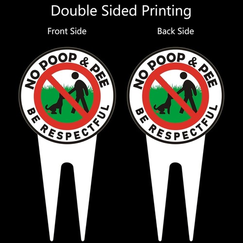 2 Pack No Poop and Pee Dog Signs Be Respectful for Yard Outdoor Lawn Garden - Picture 2 of 4