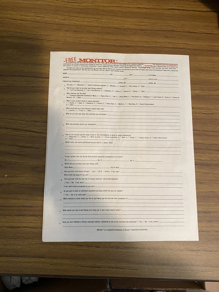 De colección Raro Peavey Cuerdas y Accesorios Programa 1984 Foto 2 de 2