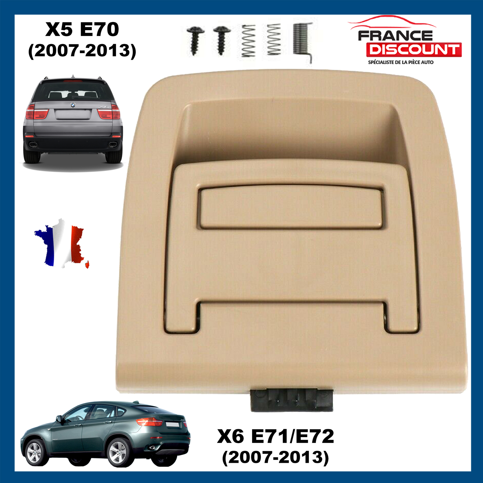Poignée beige de coffre Bmw X5 E70 pour réparer votre trappe de sol usée