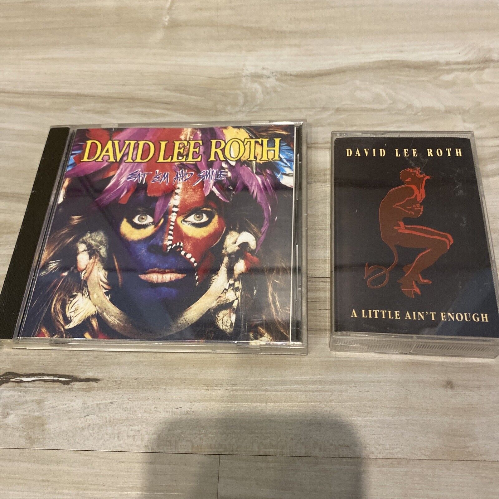 David Lee Roth  LOT A Little Ain't Enough Cassette & Eat Em And Smile CD VG+