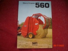 BROCHURE  PUBLICITAIRE  RAMASSEUSE  PRESSE  BALLES RONDES  MASSEY FERGUSON   560