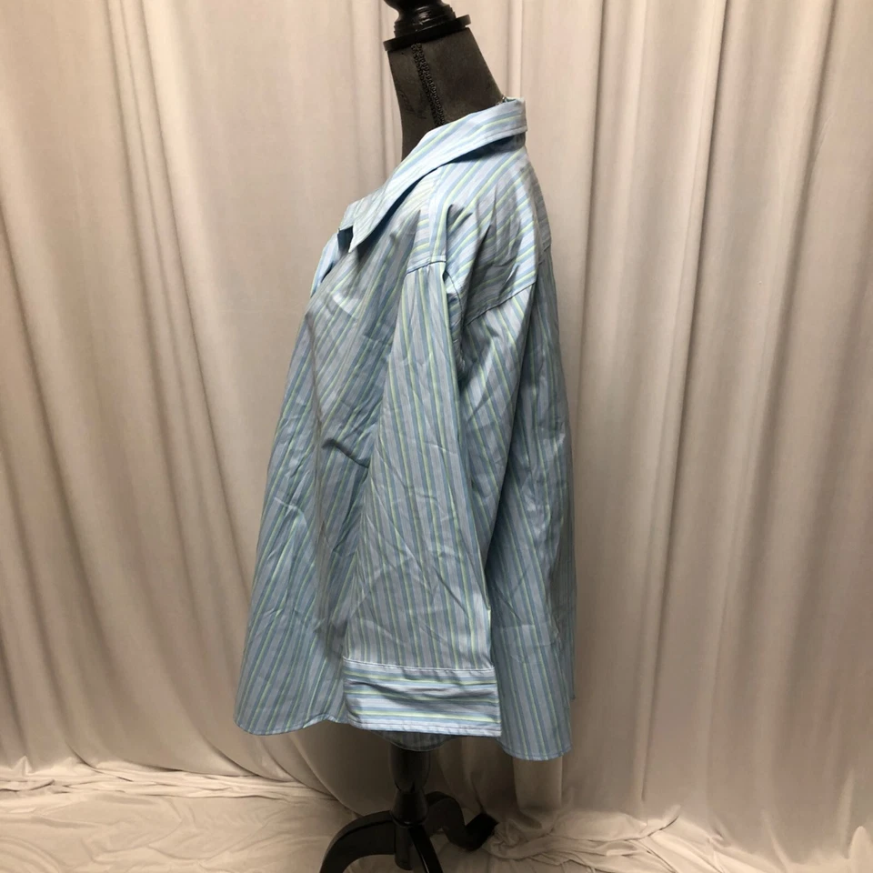 DCC Shirt Womens Size 30 - 32W 5X Blue Green Button Up Stretch Casual Blouse - Image 3 of 4