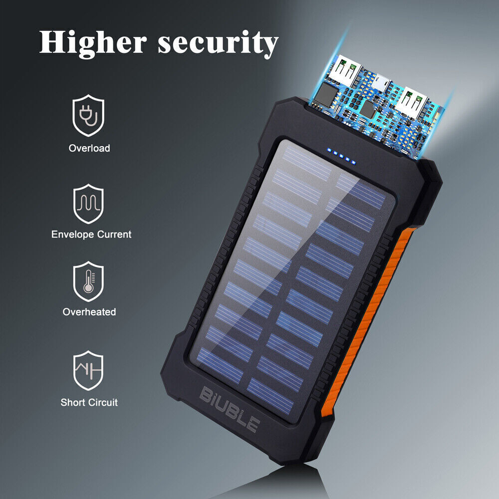 Portable 9000000mah Solar Power Bank Pack USB LED Pack Battery Charger