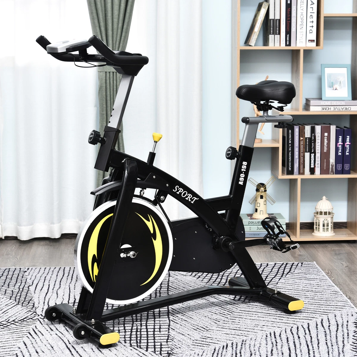 Soozier upright exercise bike belt drive 2025 home gym magnetic resistance with lcd monitor