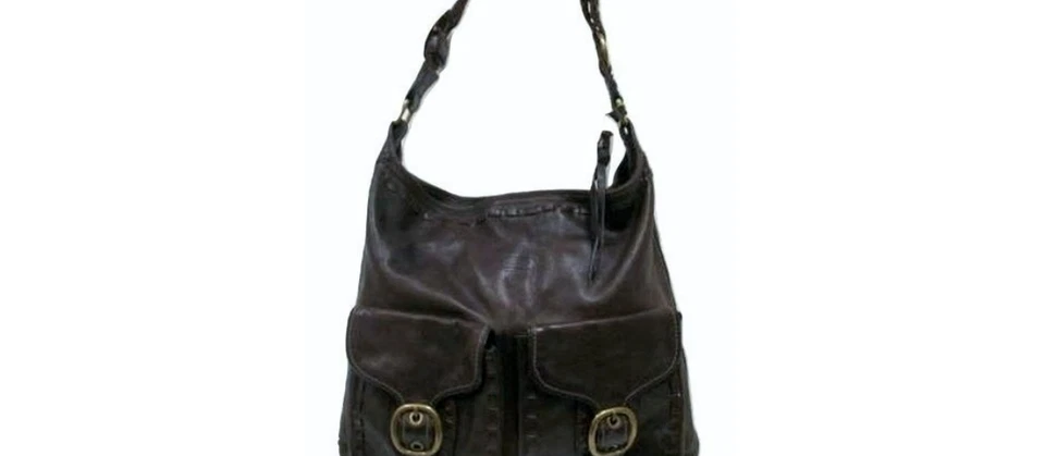 Bolso de hombro Coach Bleeker Elisa con cordones de cuero caoba XL Hobo de lona Foto 2 de 4