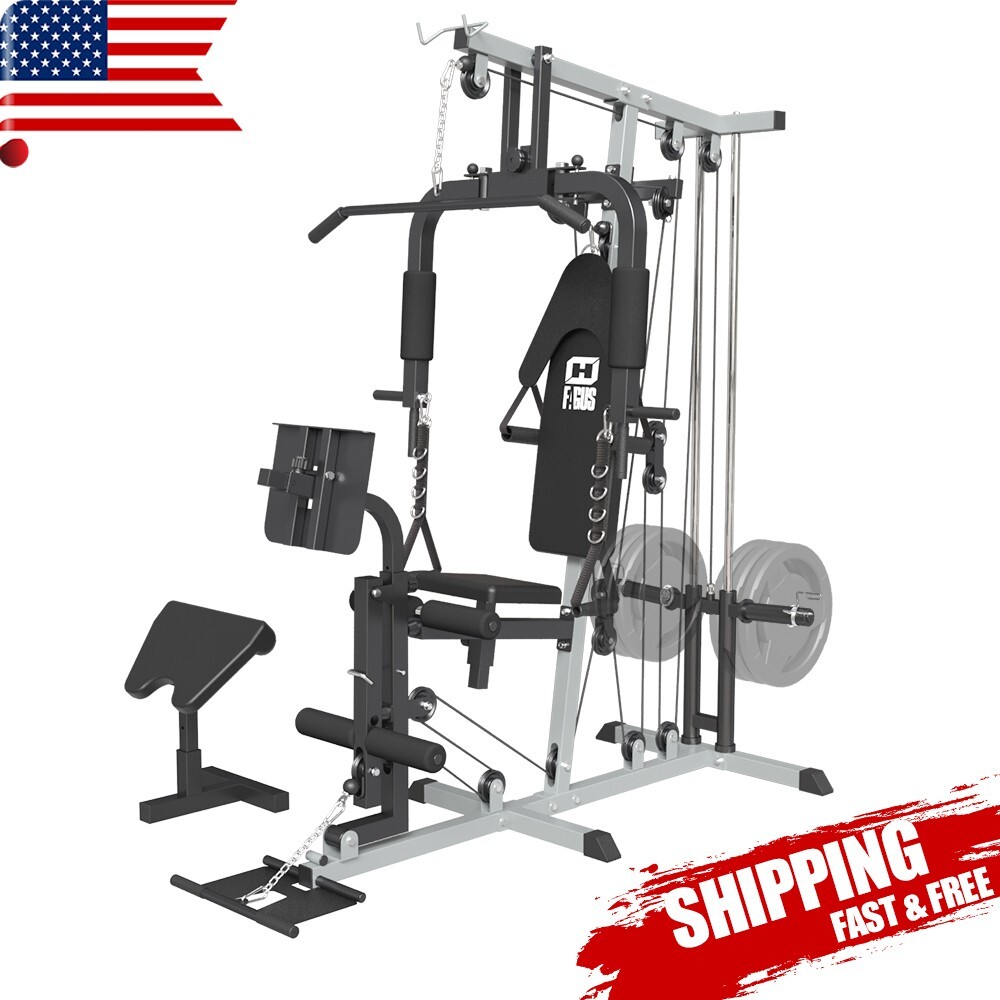 Home Gym Workout Station,with Full Body Exercise Accessories for Strength Train