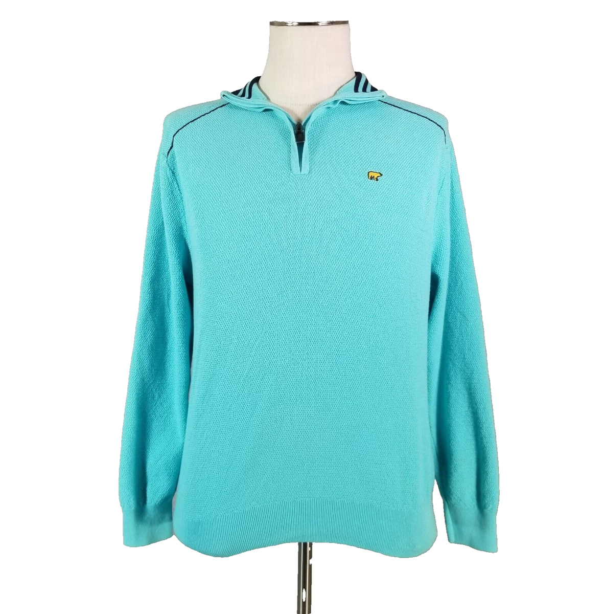 Jack Nicklaus sweater sweatshirt men's medium blue quarter zip