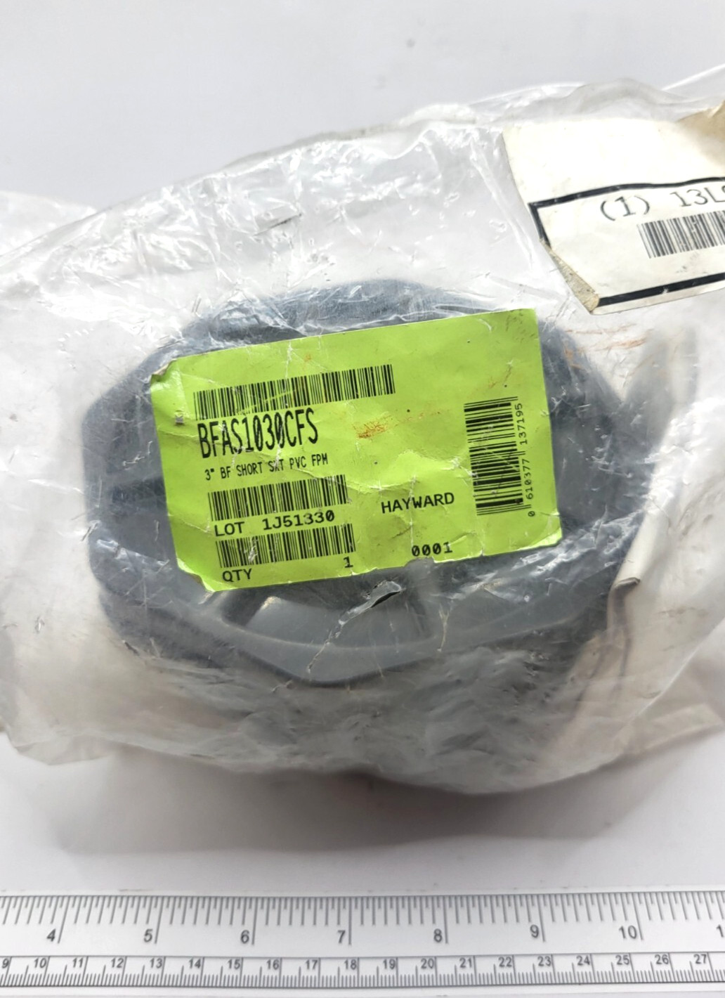 Hayward Flow Control BFAS1030CFS Bulkhead Fitting, 3", PVC/FPM, 0418G