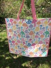 TJX  Large Shopping Bag COLORFUL Mushroom 🍄  Print Eco Friendly Reusable Tote
