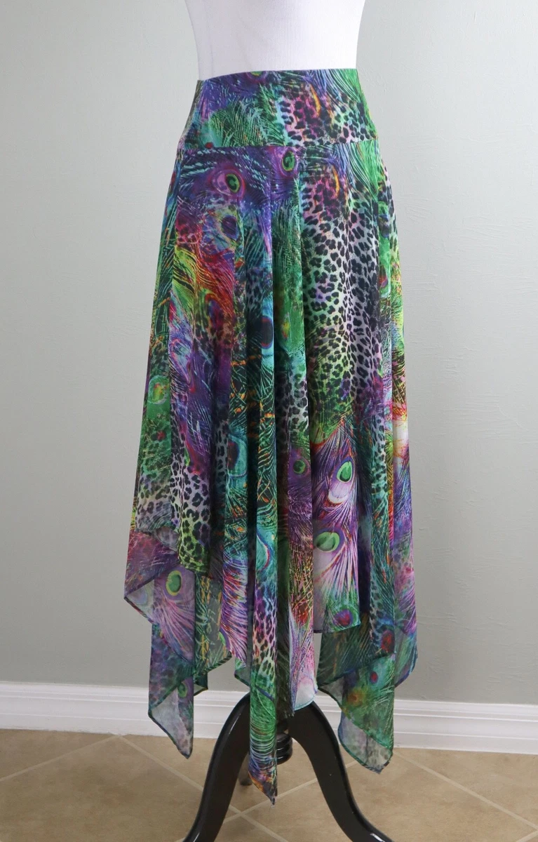 Asymmetric leopard maxi clearance skirt