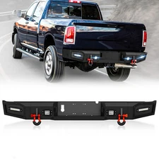 Step Rear Bumper W/  License Plate Lights For 10-18 Dodge Ram 2500 3500 Pickup