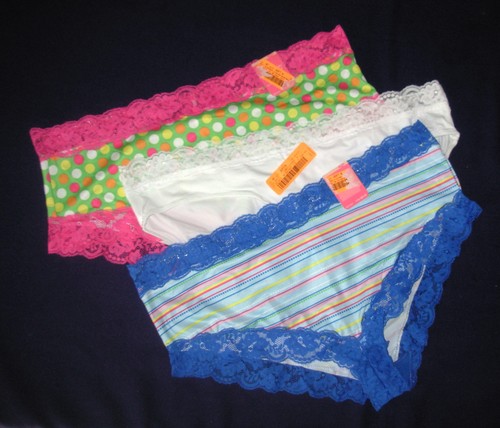 3 zauberhafte Plus Boyshorts + Bikini Höschen Gr. 14/16 Mikrofaser rosa blau weiß - Bild 1 von 2