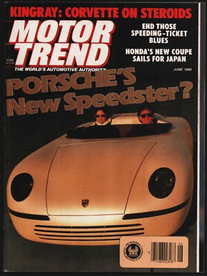 JUNE 1988 MOTOR TREND MAGAZINE, COVER A, PORSCHE SPEXTER, BMW 750iL, MERKUR