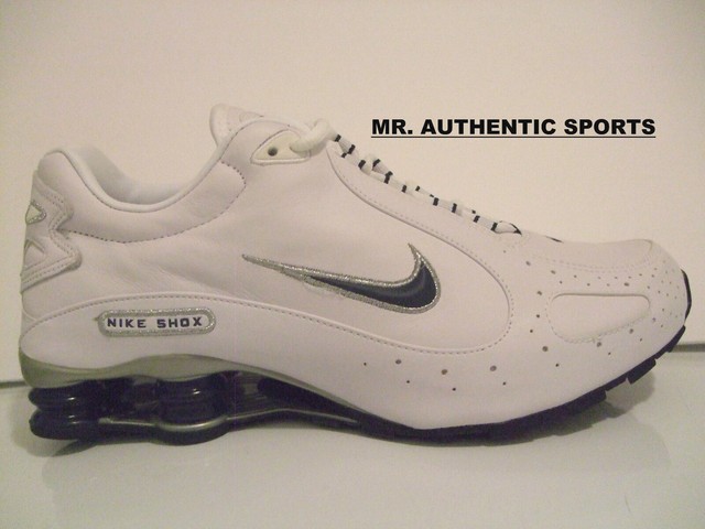 all white leather nike shox