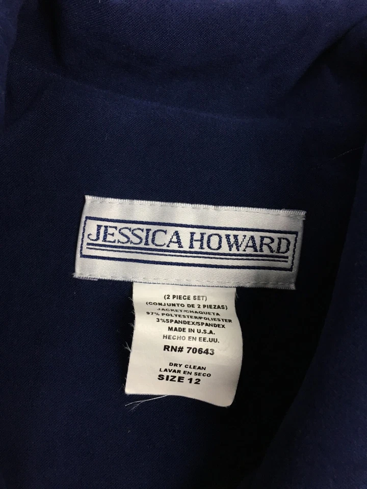 Jessica Howard Button Up Shirt Womens Size 12 Blue Polyester - Image 4 of 4