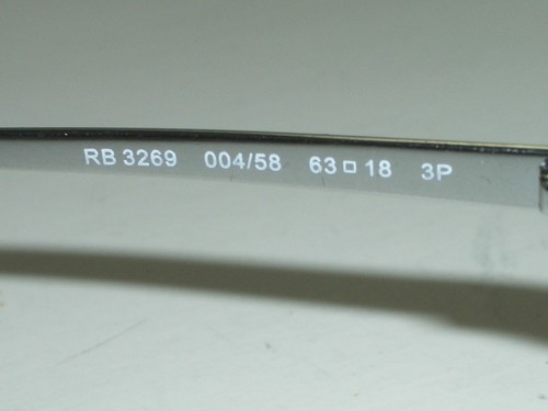 OCCHIALI DA SOLE RAY BAN RB3269 63[]18 004/58 3P POLARIZZATI CANNA DI FUCILE RETTANGOLARI AVVOLGENTI - Foto 6 di 8