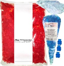 Red Cherry Gummi Bears 5lb And Blue Raspberry Gummy Gourmet Kruise Bag 11oz