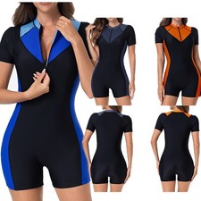 Women Bodysuit Pool Jumpsuit Athletic Rompers Surfing Leotard Swimming Diving