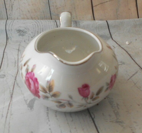Vintage Japanese Meijyo China Red Roses Silver Rim Creamer Gravy Bowl - Picture 5 of 6