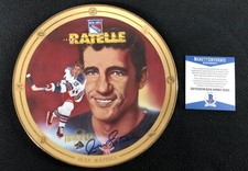 Jean Ratelle Signed 1994 Legends Of Hockey New York Rangers Plate Beckett COA