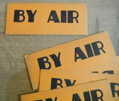Seltener alter Karton BY AIR 50er Jahre LUFTFAHRT POST Top Zustand