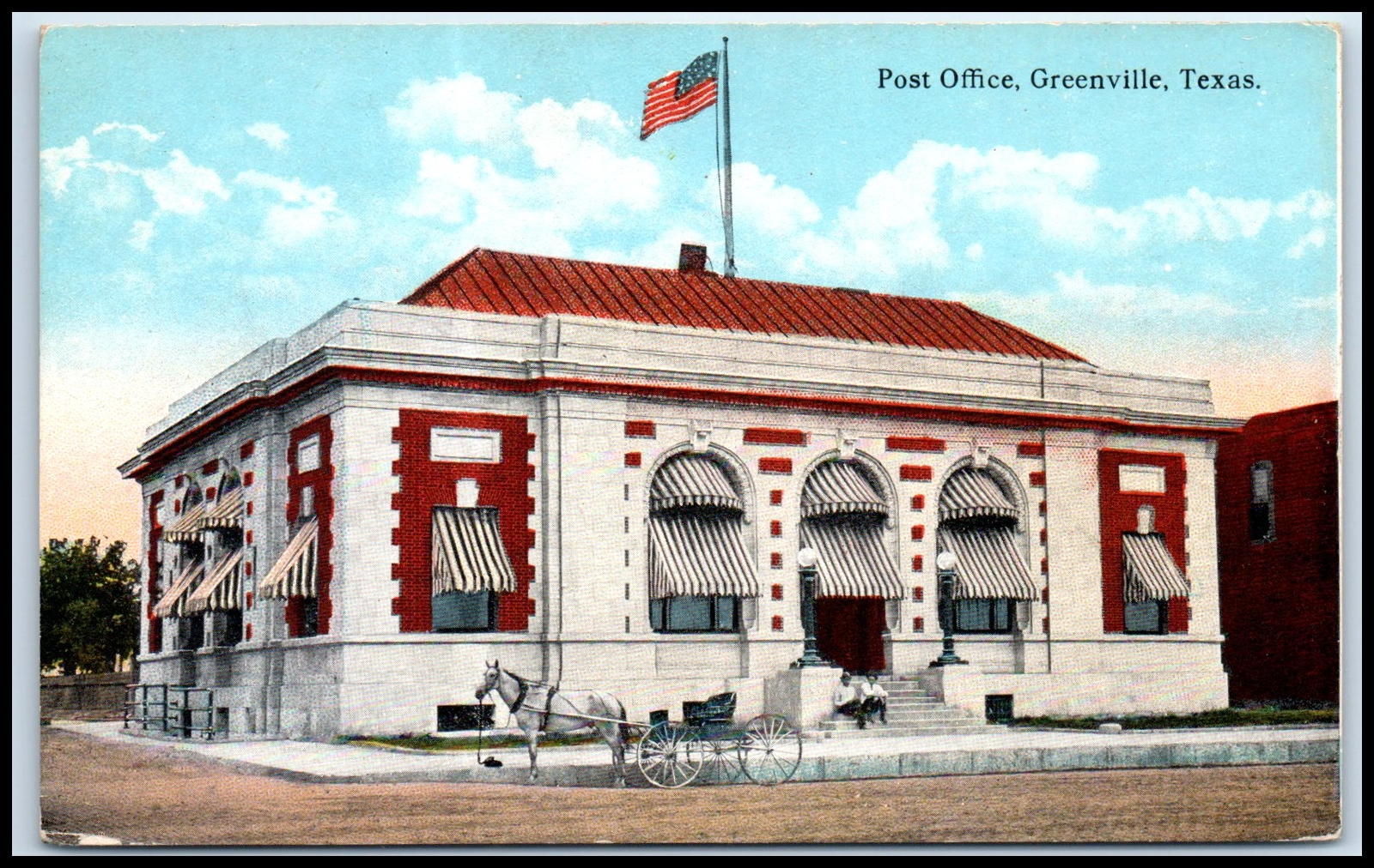 Postcard Post Office Greenville TX M48 eBay