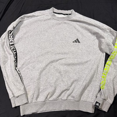 Adidas Gray Sweater Sleeves Say Three Stripes Size Extra Large