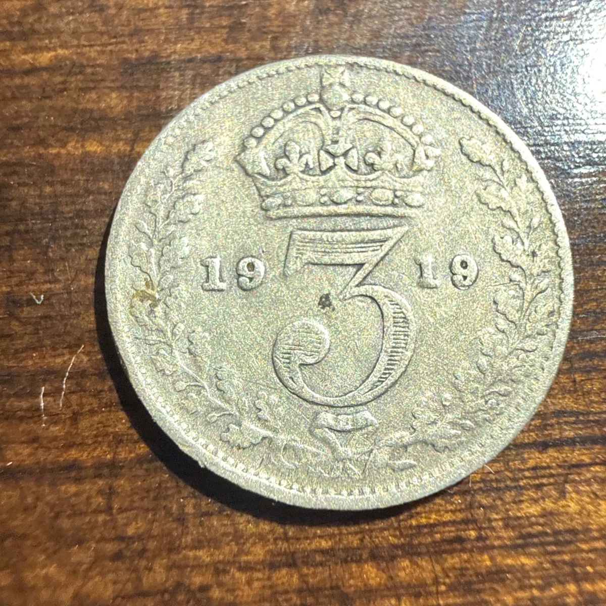 曾流通未经认证1919 年英国三便士硬币| eBay