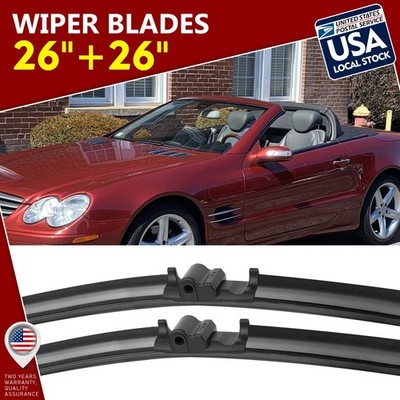 Waterproof 26''&26'' 1Pair Windshield Wiper Blades Side lock OEM Replace QUALITY
