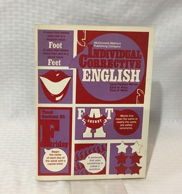INDIVIDUAL CORRECTIVE ENGLISH - STUDENT WORKBOOK - RED/ PURPLE LEVEL - UNUSED