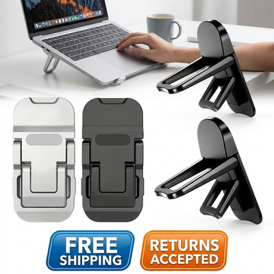 Foldable Laptop Stand 2PCS Adjustable Notebook Holder Keyboard Riser Portable