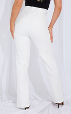 Pretty Little Thing White Trousers Woven Straight Women’s UK Size 8 RRP £28