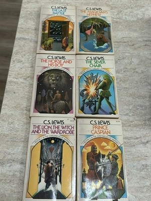 VTG C.S. Lewis Chronicles Of Narnia Book Set #1-6 Collier Paperback