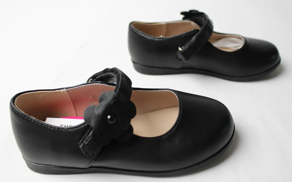 Zapatos Mary Jane cómodos flexibles AC2 negros The Children's Place para niñas pequeñas EE. UU.:8  Foto 3 de 4