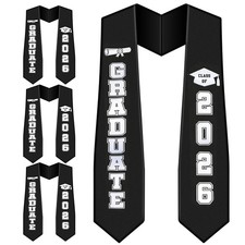 4 PCS Graduation Stole Class Of 2025 Unisex Adult Sash High School 72 Inch