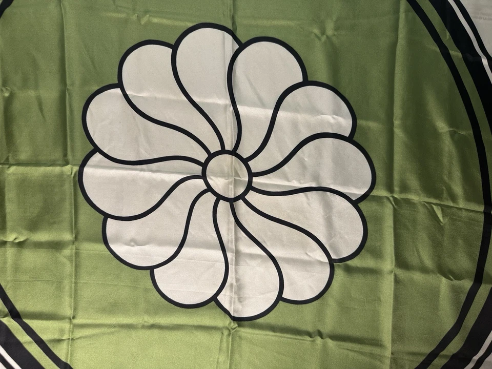 "Bufanda vintage Miss Balmain hecha en Francia seda mediados de siglo Op Art 30""x30""" Foto 2 de 4