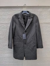 New Mango Mens Long Recycled Wool Coat Sz M