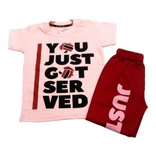 Kids Cotton T Shirt Pant Set Summer Outfit Unisex 1-5 Years