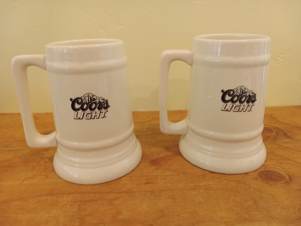 NBA Utah Jazz Coors Light Ivory Logo Ceramic Beer Stein LOT OF 2 NBA MANCAVE - Image 2 of 3