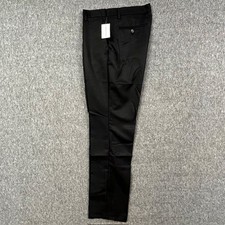 Amazon Essentials Pants Mens 34x32 Slim Dress Flat Front Trousers Black Tailored