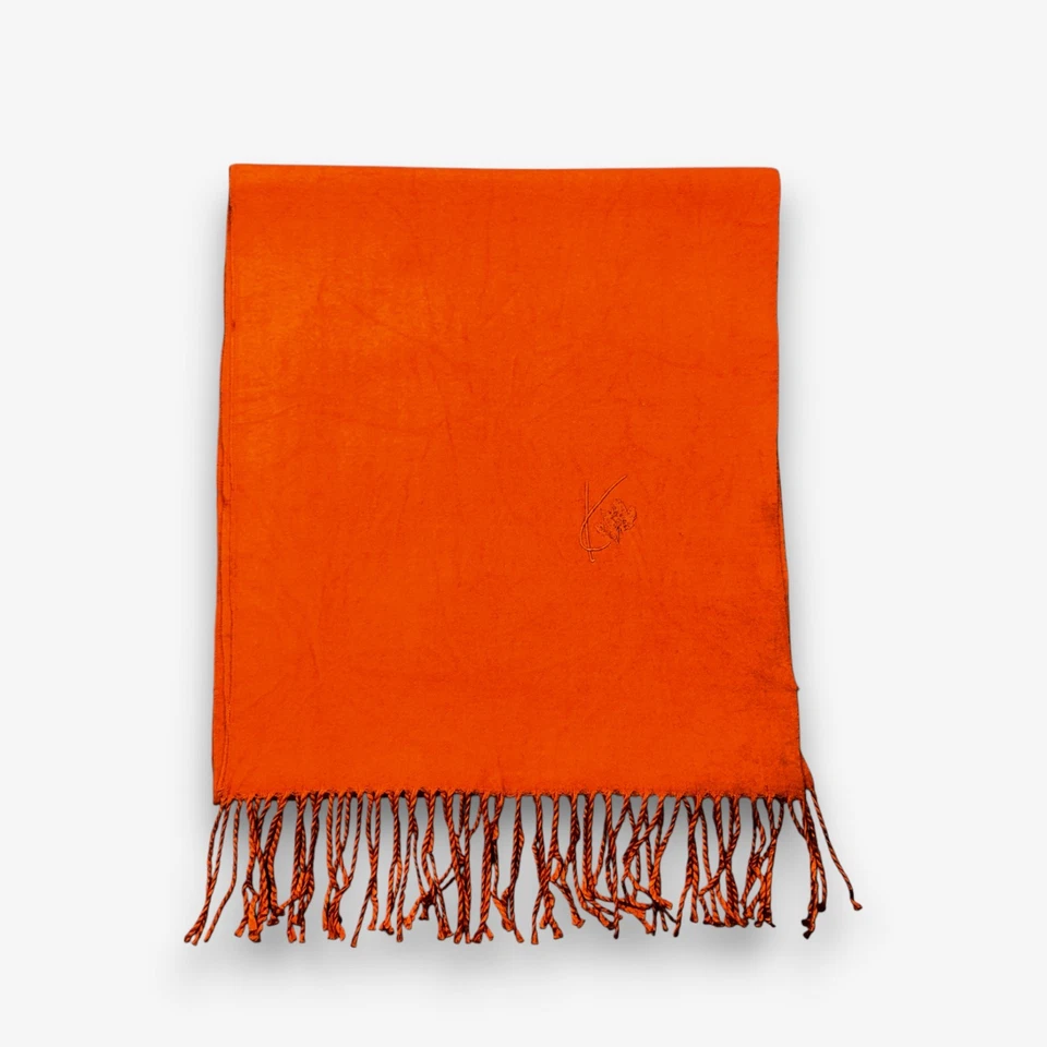 Kenzo Wool Scarf Vintage Classic Fringe Christmas Neckwear Winter Scarves 12x56 - Image 2 of 4