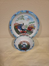 Vintage Thomas The Tank Engine Bowl and Plate 2 Piece Melamine Set by PECO WARE