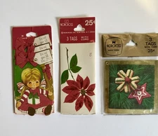 Lot of Unopened Vintage MCM Hallmark And Norcross Christmas Package Gift Tags
