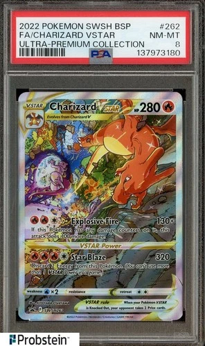 2022 Pokemon SWSH BSP Ultra Premium Collection #262 FA Charizard VSTAR PSA 8