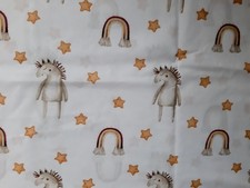 Regenbogen, Sterne u Pferd Baumwollstoff, Webw. Breite 1,6 m, 0,5 m lang NEU