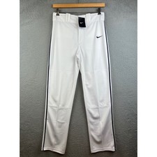 Nike Mens Dri-FIT Baseball Pants White Navy Blue Piping 578535-107 Small NWT