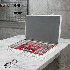 266 Pcs Optical Trial Lens Set Metal Rim Optometry Kit with Box Trial Frame TOP