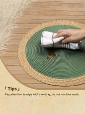 Washable Round Placemats 4 Pack Green Table Mats Indoor Outdoor Use