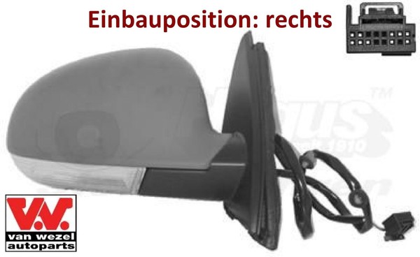 VAN Wezel 5886808 AußEnspiegel Rechts Spiegel AußEn FüR VW-image