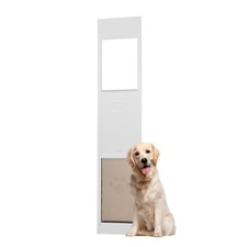 Dog Door for Sliding Glass Door, 75 7/8"-80 11/16" Adjustable Height Doggy Door